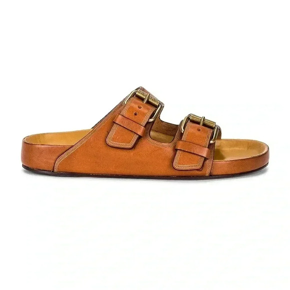 NIB Isabel Marant Folk Laser Lennyo Leather Sandals Cognac Tan Brown 8 1/2 - Picture 2 of 14